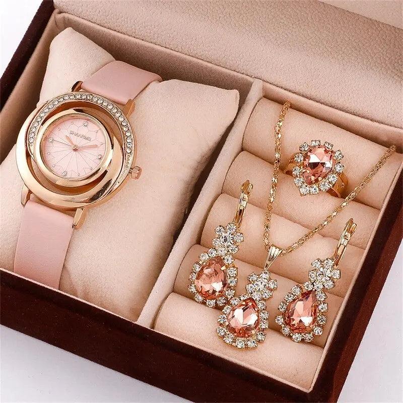 Women's Watch Crystal Allure + Luxury Jewelry Set