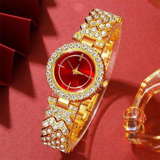 Women's Watch with Sparkling Jewellery Set Chic Elegance