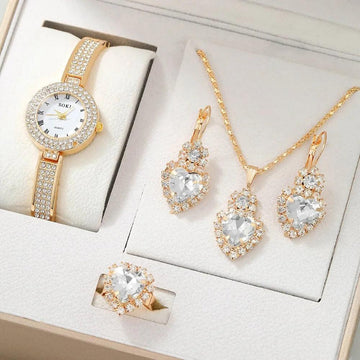 Women's Watch Parisian Flair + Necklace, Earrings and Ring Set